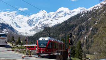 "Bernina Express" in der Montebello Kurve